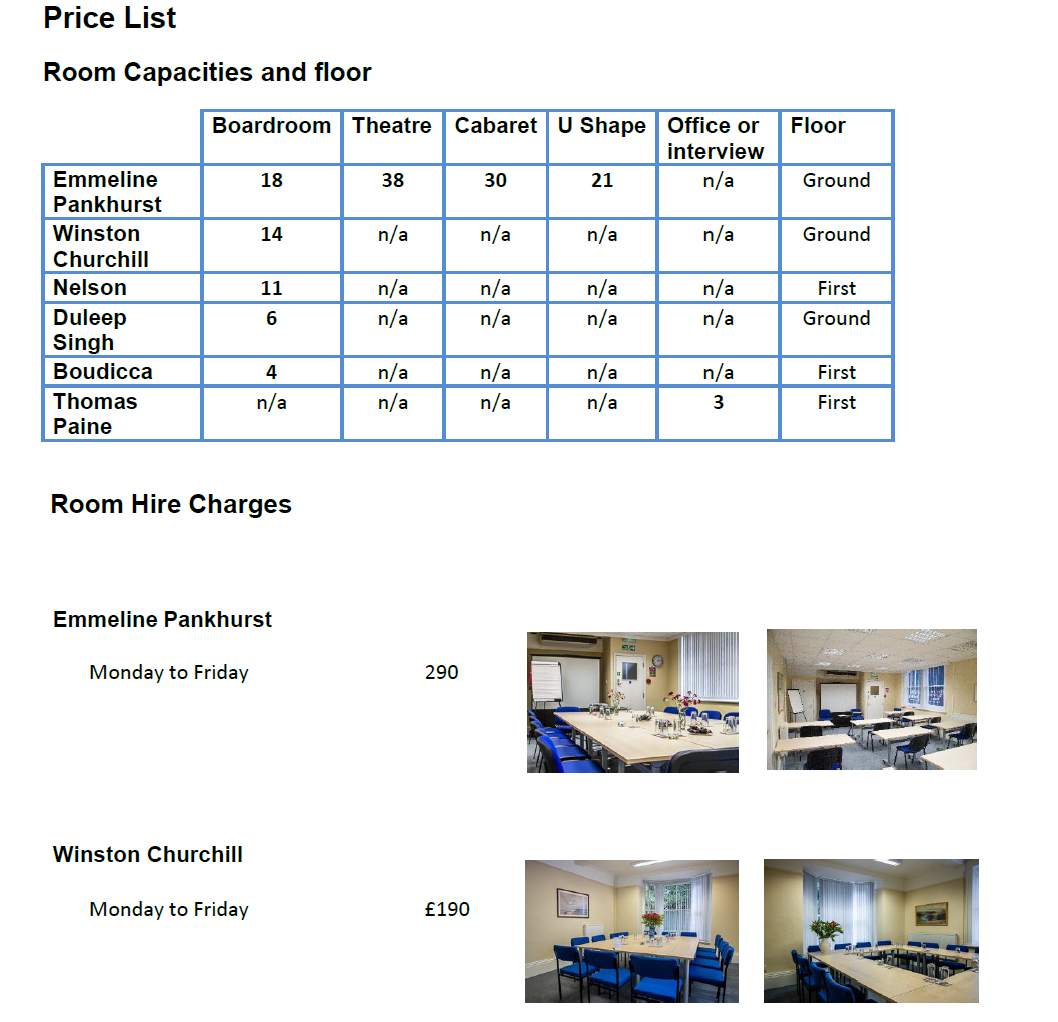 Pricelist page 1 Pricelist page 1